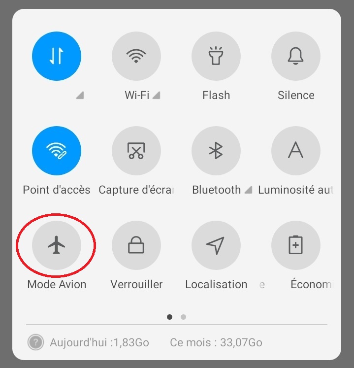 Activez et désactivez le mode avion