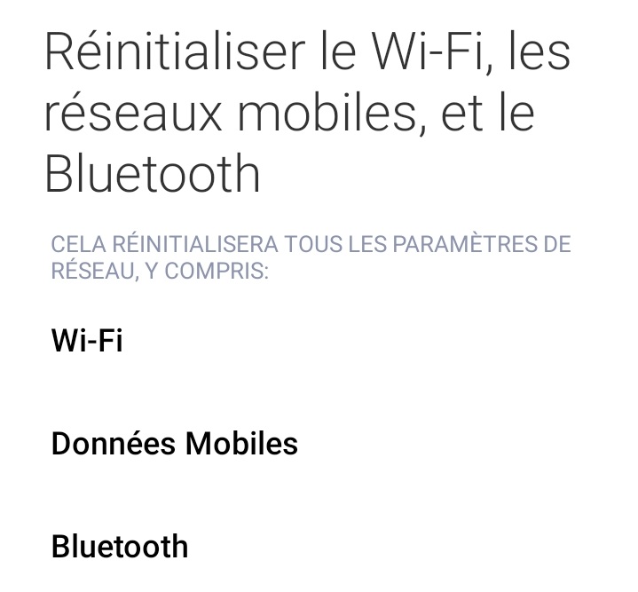 Réinitialisez les paramètres réseau de votre téléphone