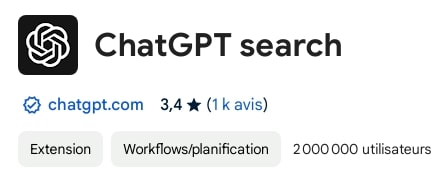 Extension ChatGPT Search Google Chrome