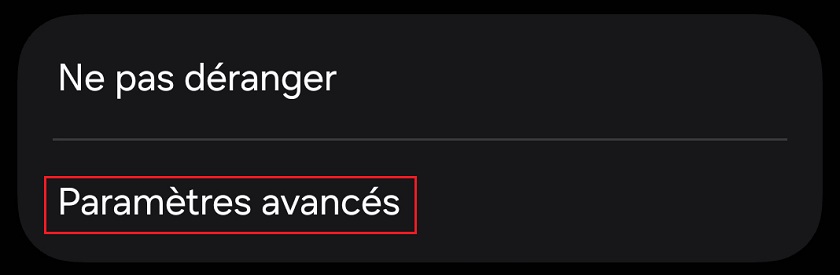 Paramètres avancés