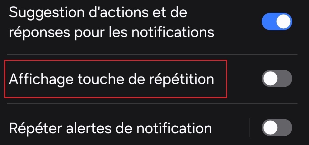 Touche de répétition