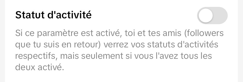 Statut d’activité