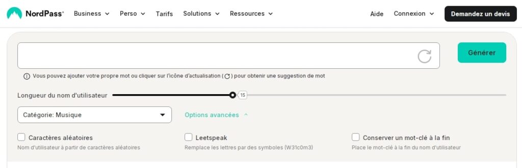Le générateur de nom d’utilisateur de NordPass