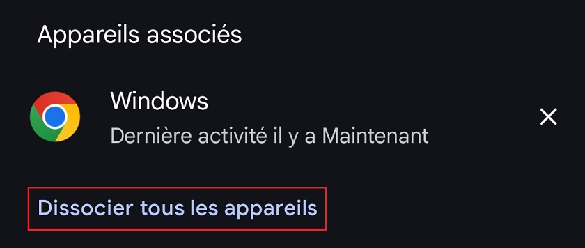 Dissocier tous les appareils