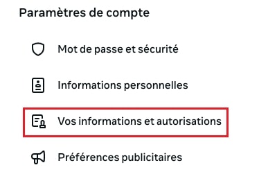 Vos informations et autorisations