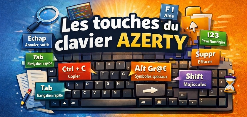 Touches du clavier AZERTY