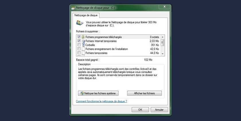 Nettoyage de disque Windows