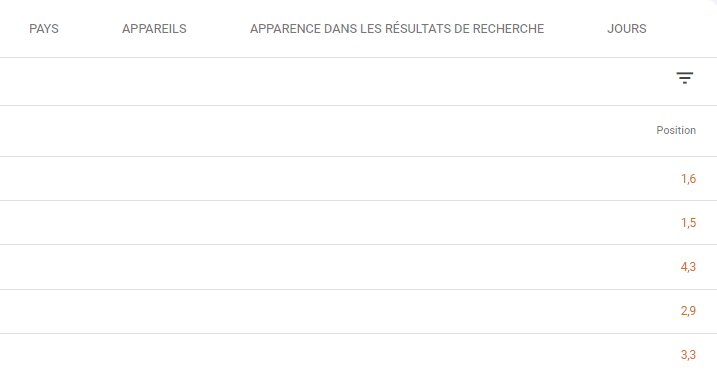 La position moyenne par requête : là où ça devient intéressant
