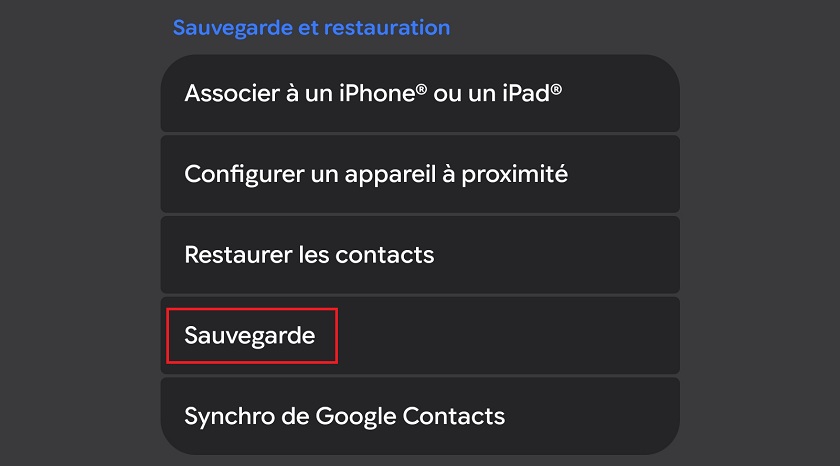  Sauvegarde