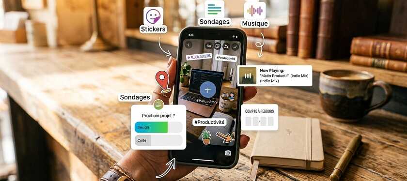 Stickers, sondages, musique : tout ce qu'on peut ajouter à une story