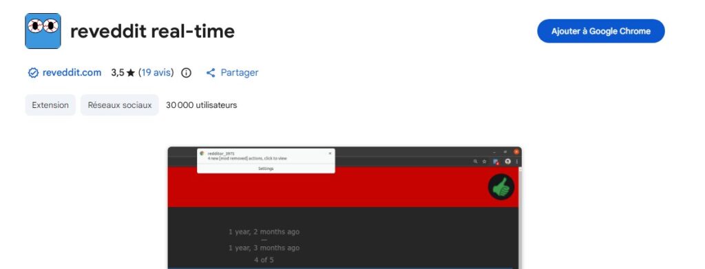 L’extension Reveddit