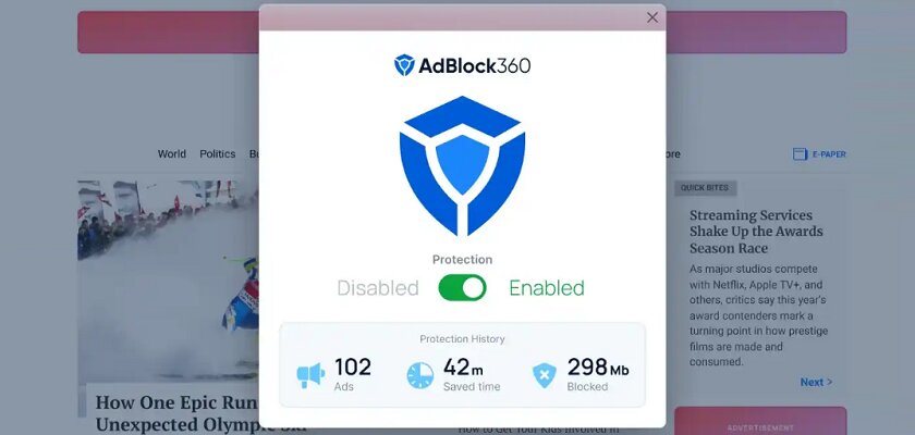 AdBlock360 : bloquer les publicités sur tout Windows, navigateurs et applications compris
